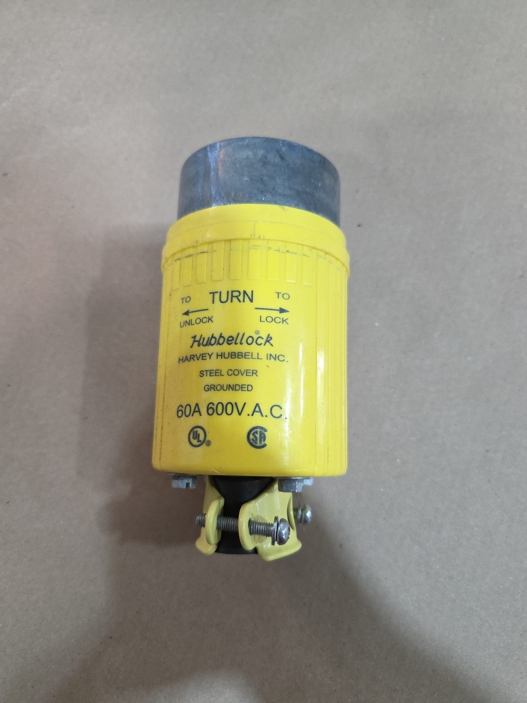 Hubbell HBL26419 60A 600V 3 Pole 4 Wire Power Plug - (works W/ Hbl26418)