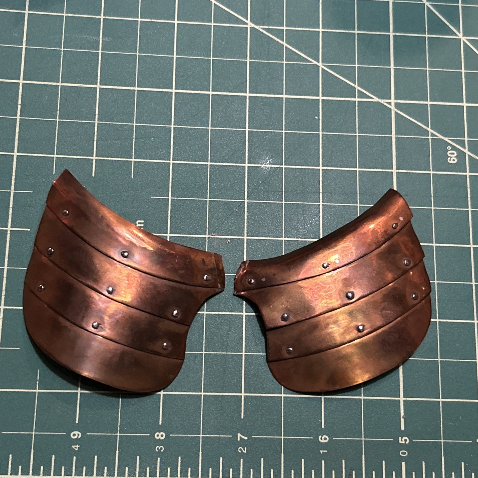 1930s-60s 12” Copper Mini Knight Armor Set + Sword Shield & Steel Stake Anvil