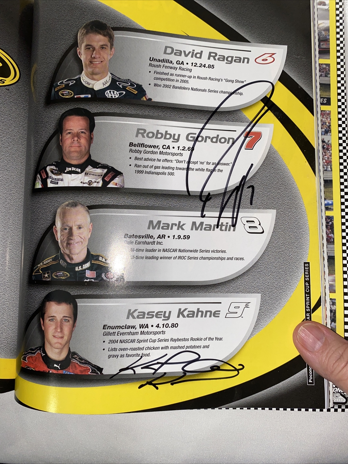 2008 Pocono 500 program June 8, 2008 autographs