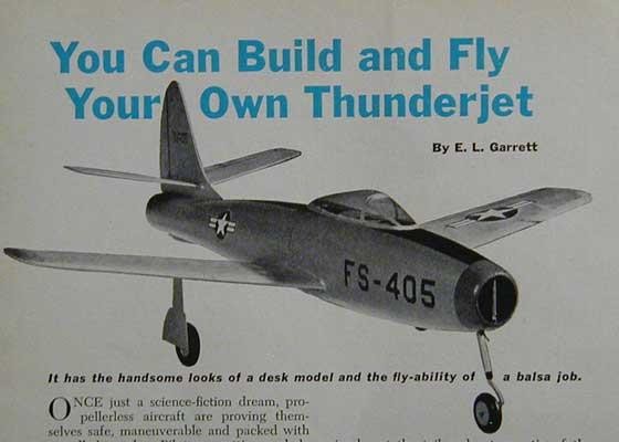 Jetex or Rocket powered JET 1952 How-To build PLANS Thunderjet