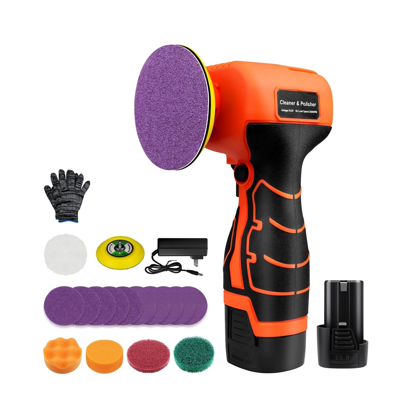 Cordless Sander, 3" Palm Sander with 16.8V 3.0Ah Li-ion Battery... FAST USA SHIP