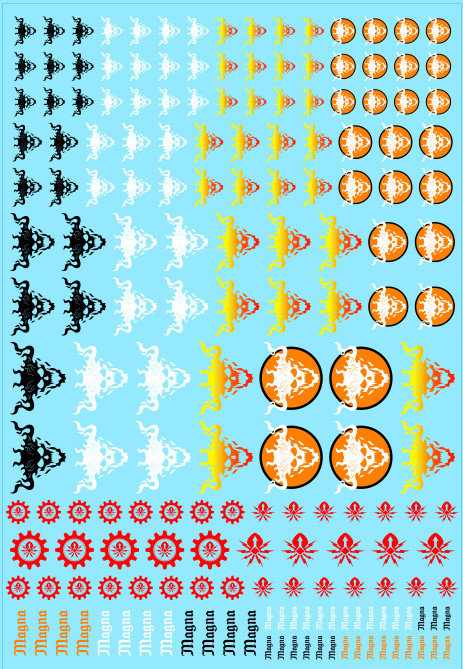 A6 Flaming Skulls Tiny Titans Transfer Sheet