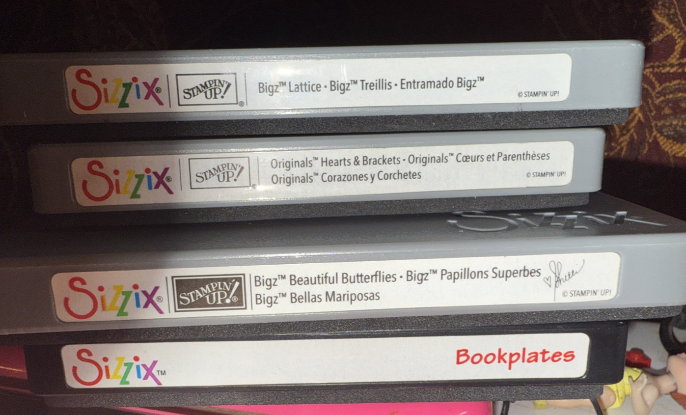 Lot of 3 Stampin Up Sizzix Bigz Island Dies + Bookplates /Baby/ adapter