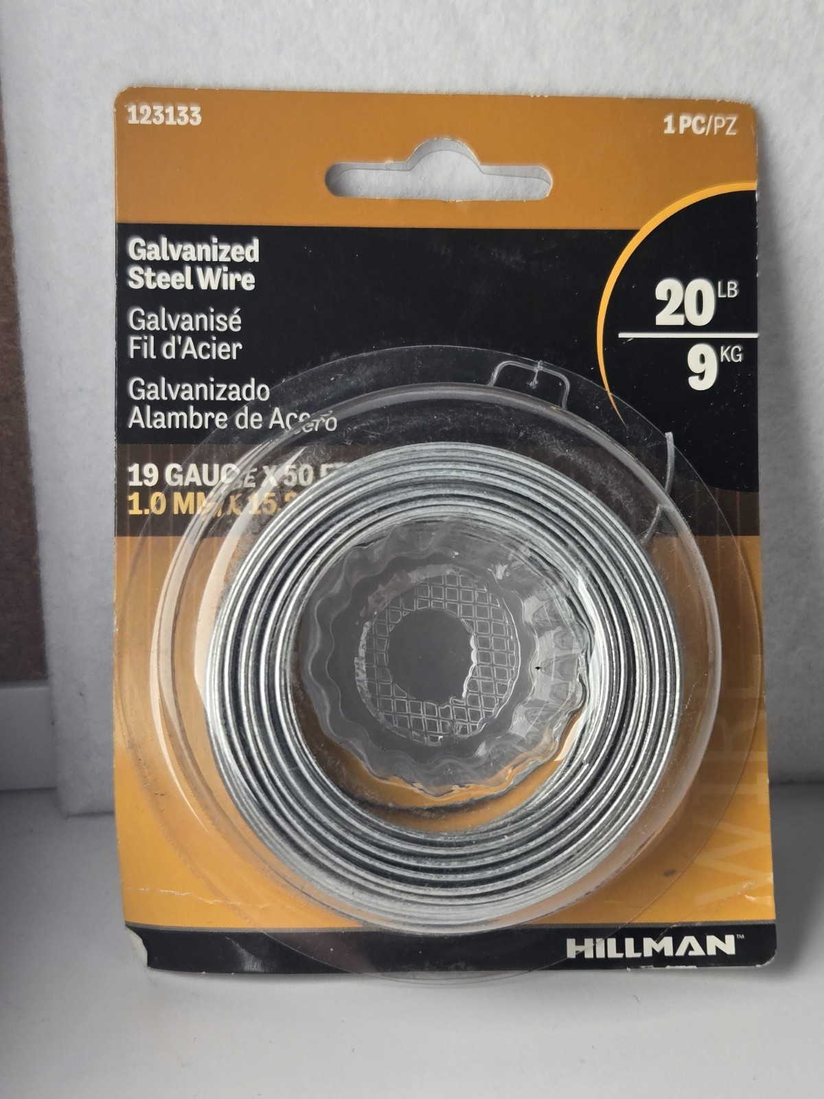 Hillman Galvanized Steel Wire 20 lb/9 kg 19 Gauge 50 Feet #123133 NIB