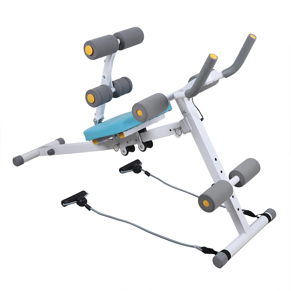 2-in-1 Adjustable Ab Trainer Machine - Foldable Sit-Up Bench, 330lbs Capacity