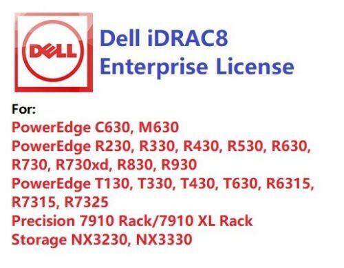 iDRAC8 Enterprise License For Dell PowerEdge T630 T330 R430 R530 R630 R730 FC630