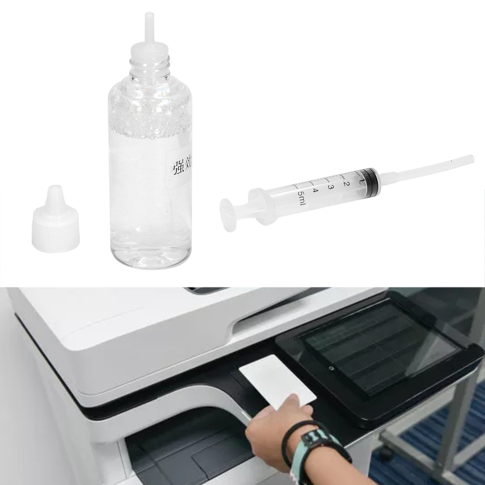 Ink Cleaning Solution Strong Dissolve Nozzle Dye Cleaning Fluid With Syringe