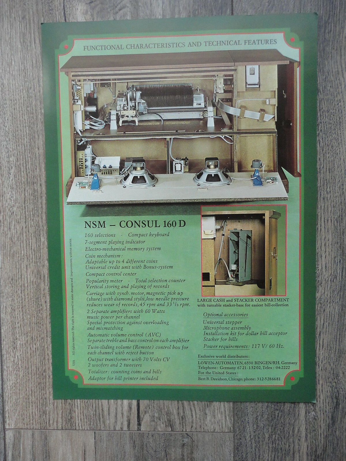 Consul 160 D NSM Jukebox Flyer Original Brochure
