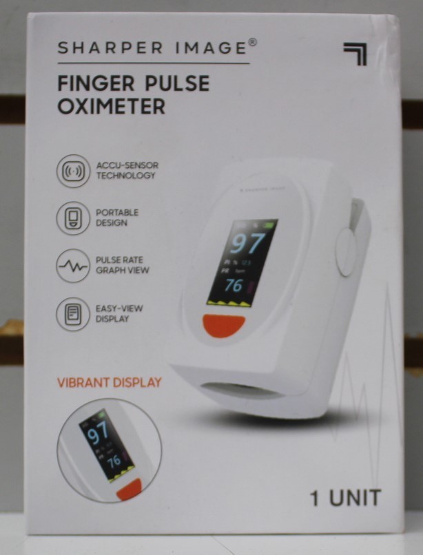Sharper Image Finger Pulse Oximeter Accurate Health Monitoring SI-PLS-500