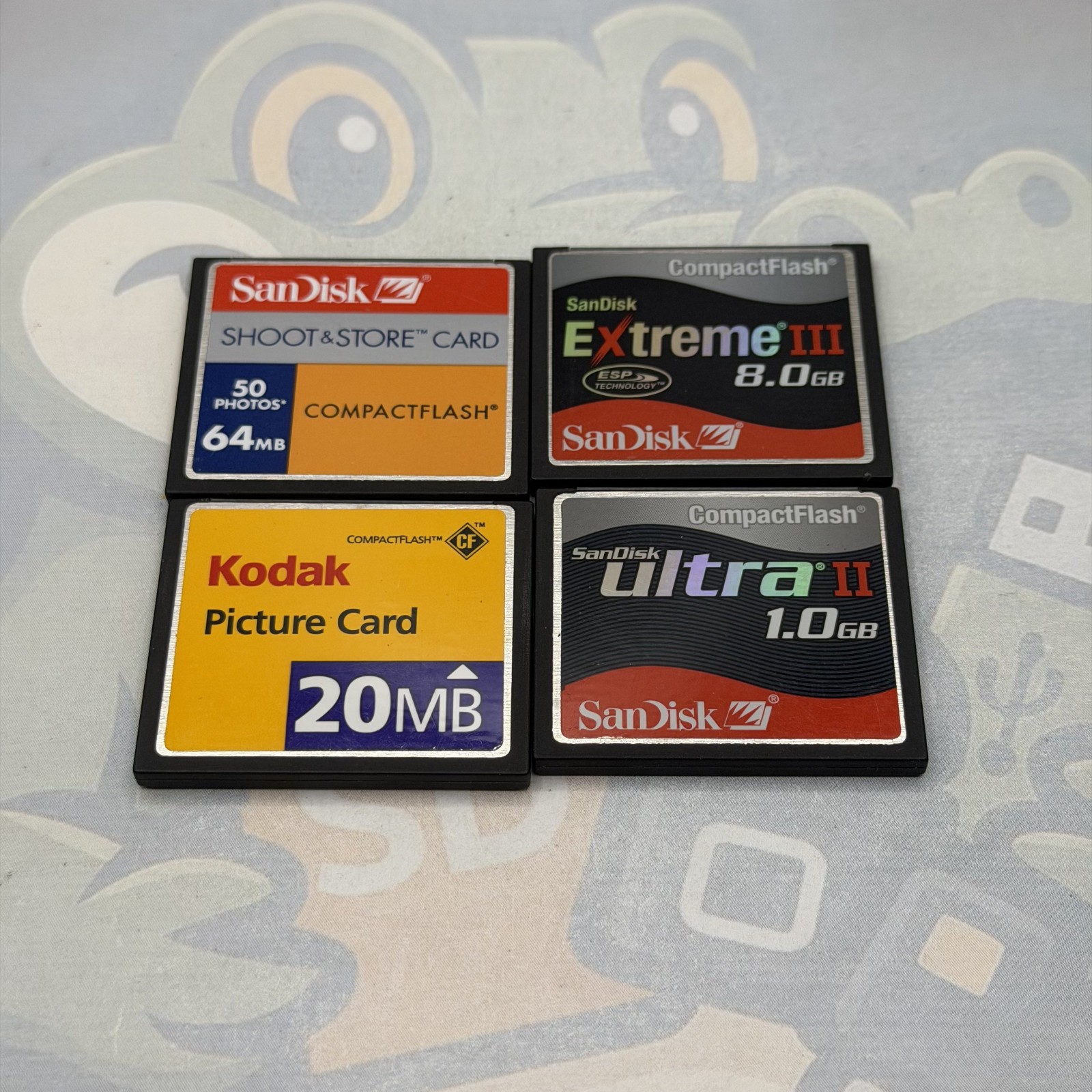 LOT of 4 Compact Flash - Various Sizes - Various Brands - Untested  - GC897