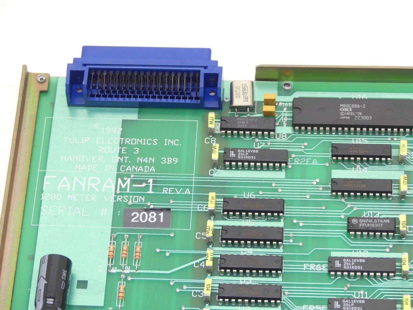 Tulip Electronics Fanram-1 Rev. A 1280 Meter Version Memory Board