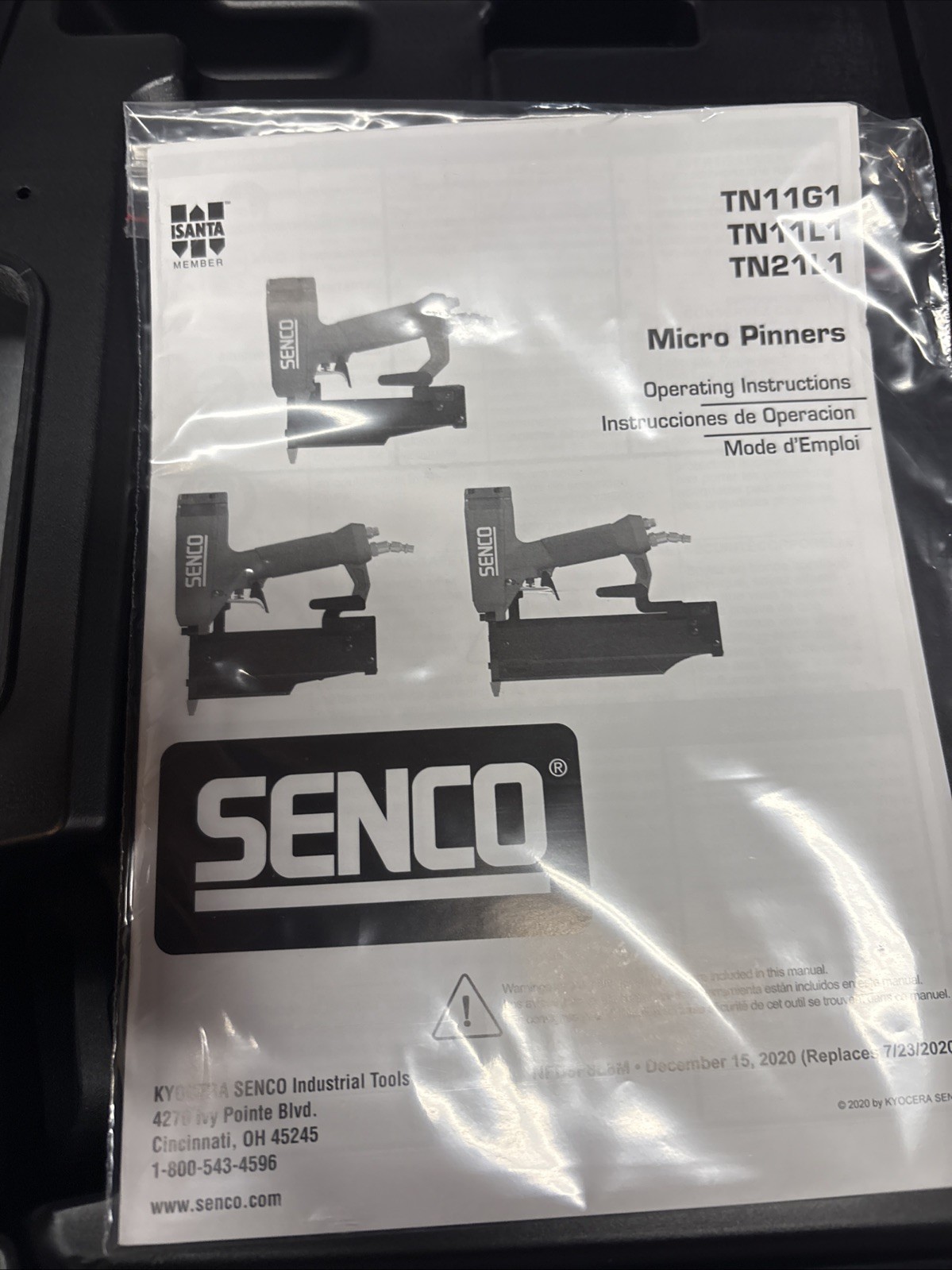 Senco Pin Nailer TN11g1 Case & Manual Only !