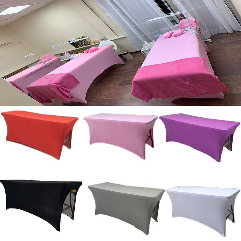 Elastic Bed Cover Sheet Table Sheet Tablecloth for Lash SPA Makeup Salon Orange