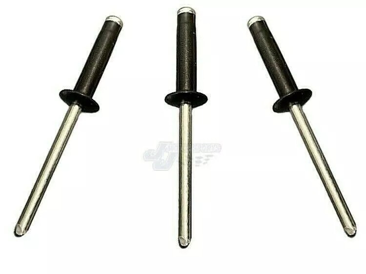 Small Head Black 3/16" Exploding (Tri-Fold) Pop Rivets 100 ct. Racing Fasteners