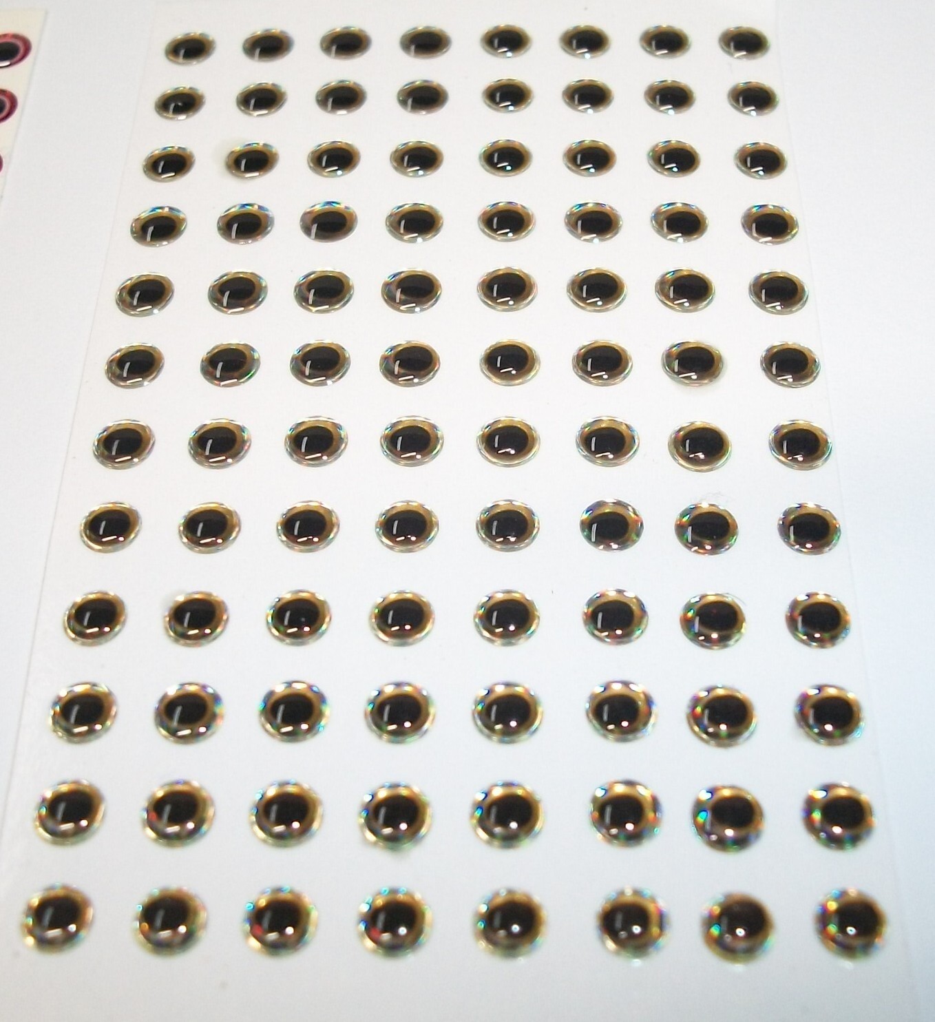 1032 - 3D 4MM HOLOGRAPHIC LURE EYES GOLD&SILVER - FLY TYING - JIGS - LURES - T88