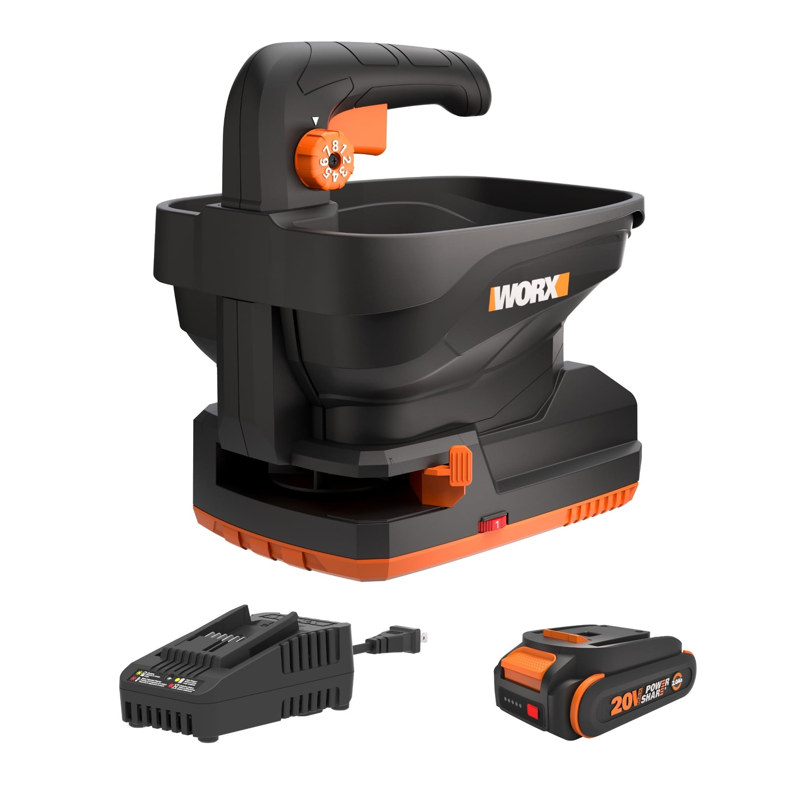 WORX 20V Cordless Seed Spreader 6Speeds 5Ft. Max Distance, Fertilizer Spreade...