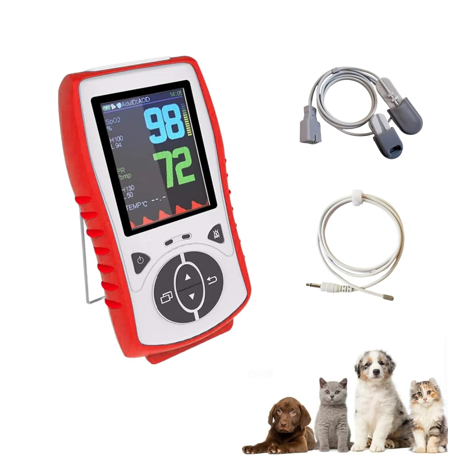 Pulse Oximeters White Vet Pulse Oximeter Handheld Oximeter 2.8in LCD Pet Vital