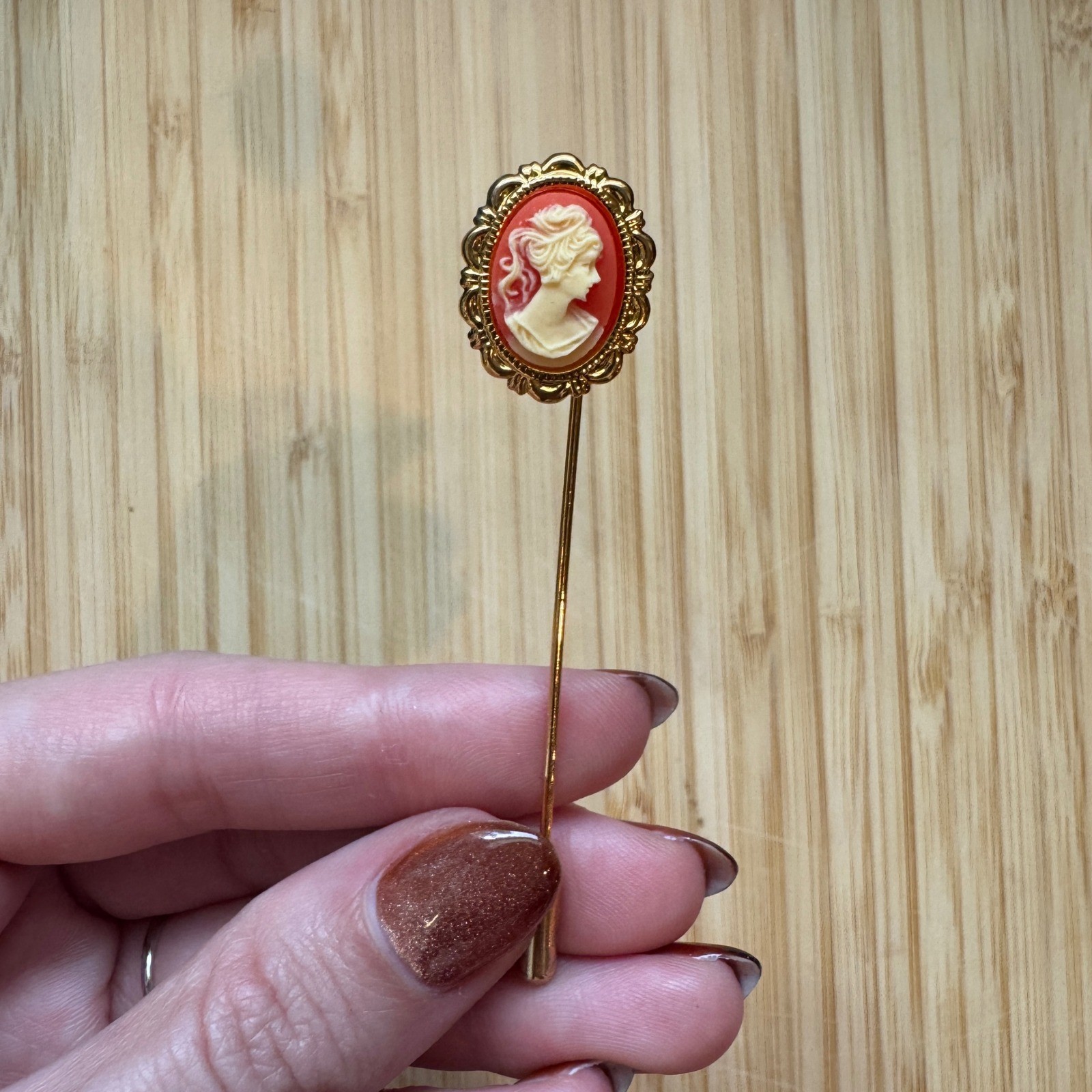 Gold Cameo Pin