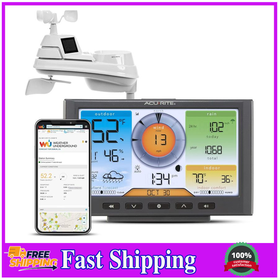 Acurite Iris (5-In-1) Home Weather Station with Wi-Fi Connection to Weather Unde