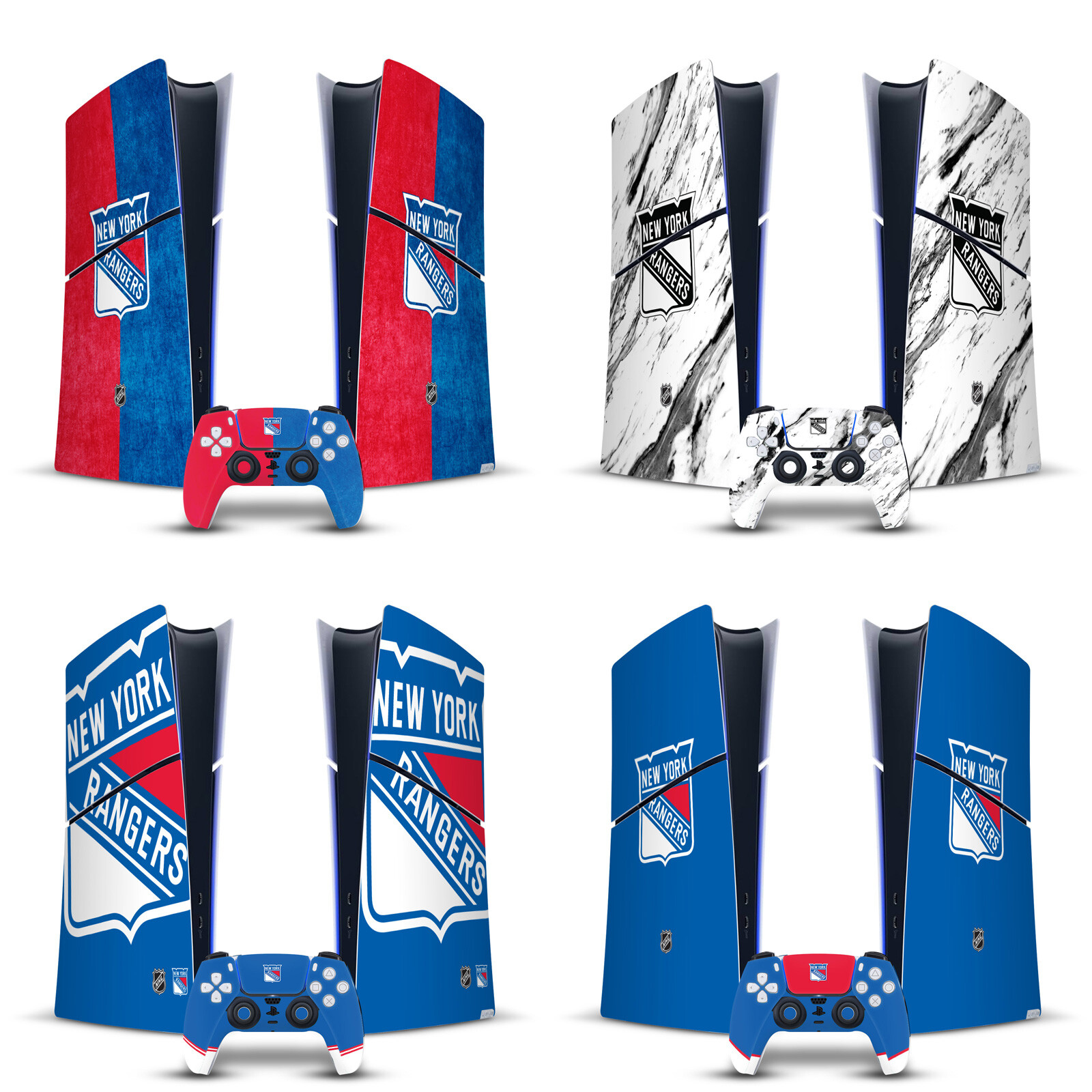 NHL NEW YORK RANGERS VINYL SKIN FOR PS5 SLIM/PRO DIGITAL CONSOLE & CONTROLLER