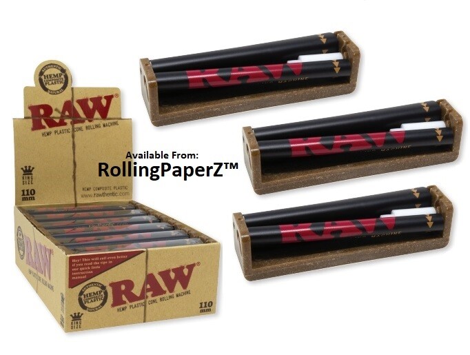 BUY 3 - RAW KING SIZE CONE ROLLING MACHINES - CONE ROLLERS 110mm w/ Instructions
