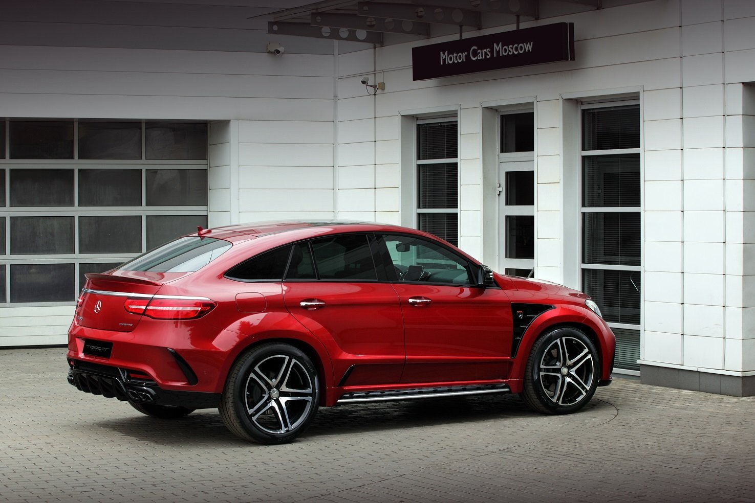 Cars topcar mercedes benz gle coupe inferno suv red Desk Mat Stitched