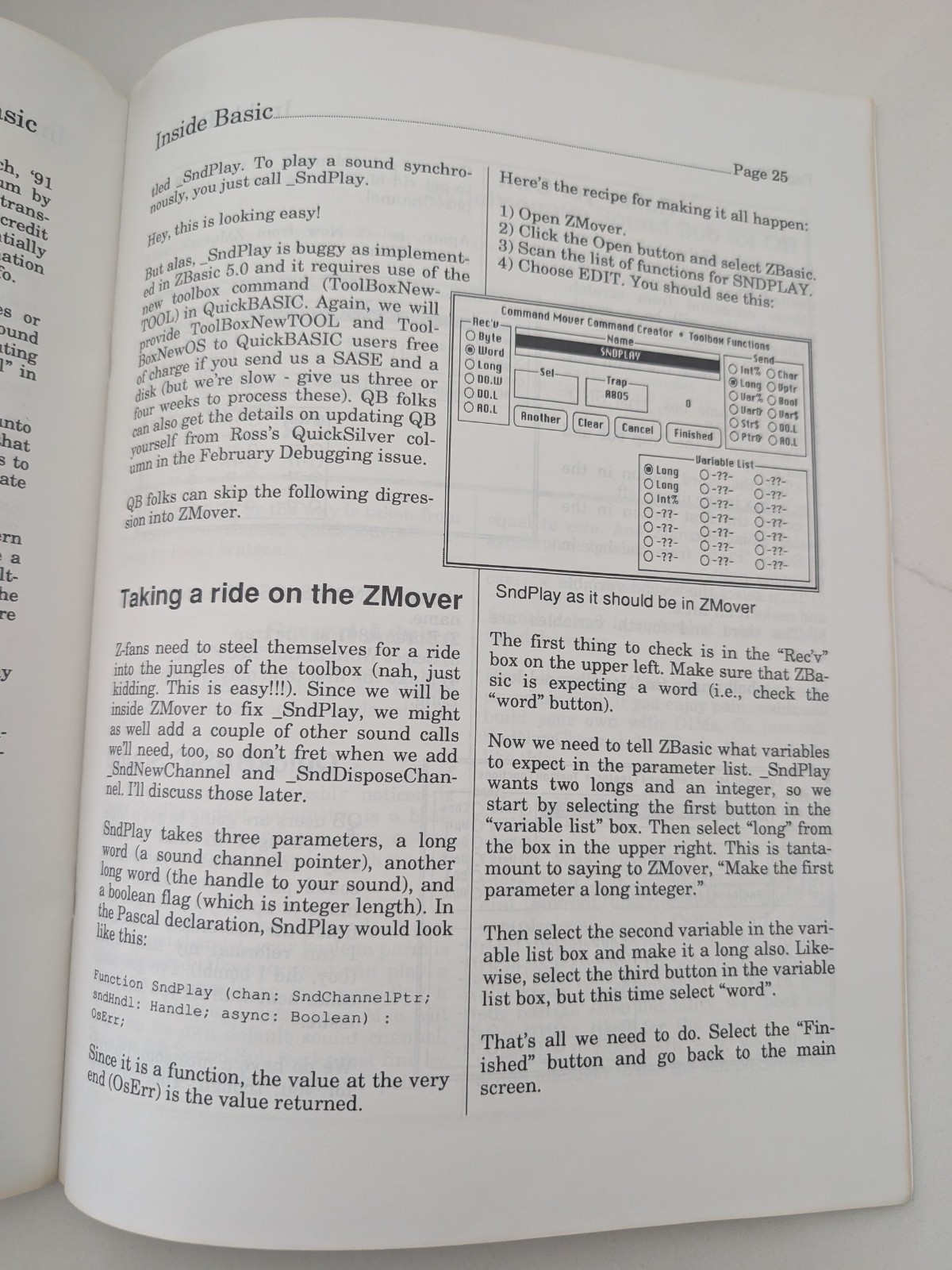 Inside Basic Vol 1 No 6 June 1991 Journal of Macintosh BASIC Programming Catalog