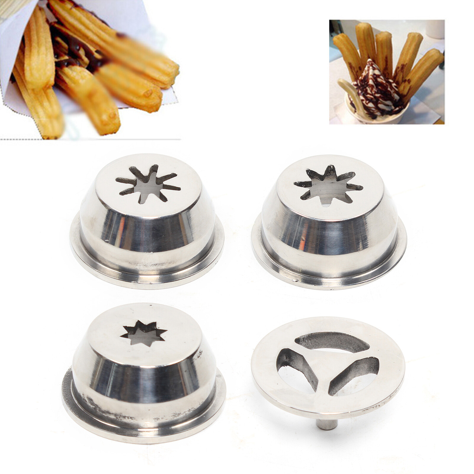 8/15/24mm 4 Churrera Churros Machine Nozzles Stainless Steel Fit Churro Maker