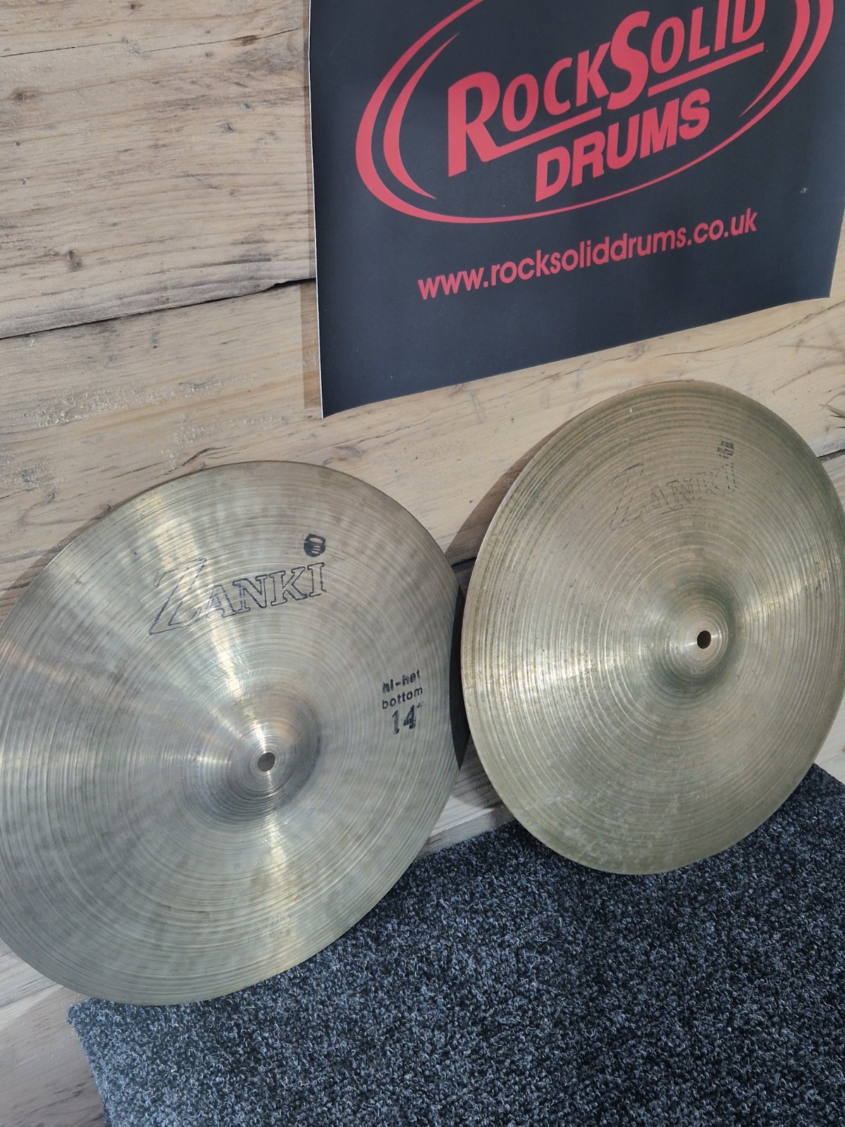 Zanki 14" Vintage Hi Hat Cymbals For Drum Kit - B20 Bronze - W#0914