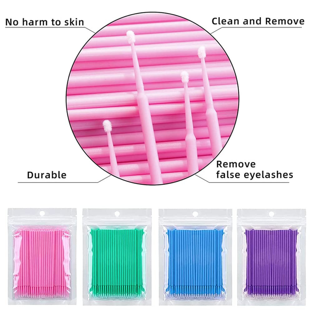 400Pcs Micro Applicators Brushes,Disposable Eyelash Extension Swabs,Make up Masc