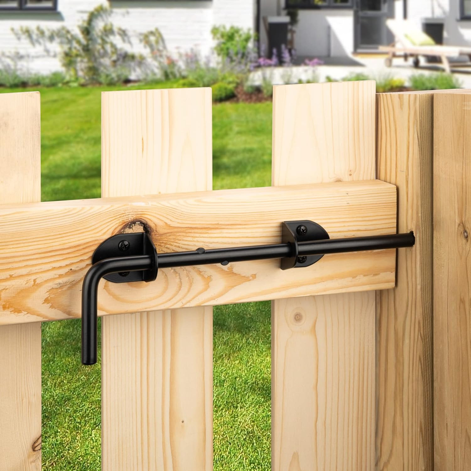 12" Cane Bolt Heavy Duty Drop Rod Gate Stopper Hardware, Gate Ground Latch for W