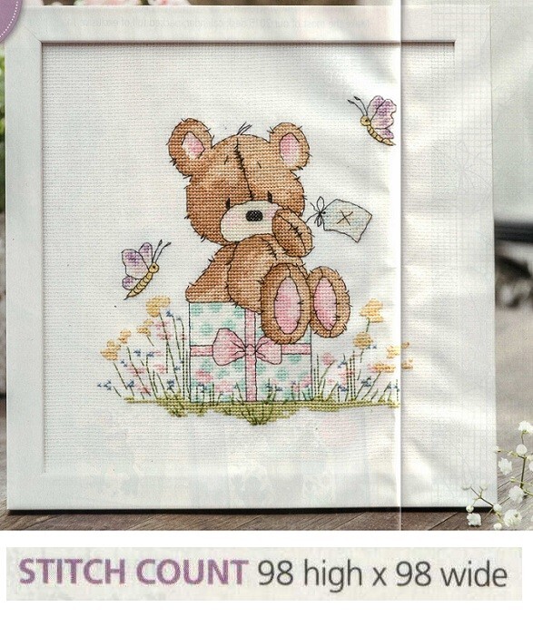 SPRINGTIME COOKIE BEAR  CROSS STITCH PATTERN ONLY    EQ - RRW