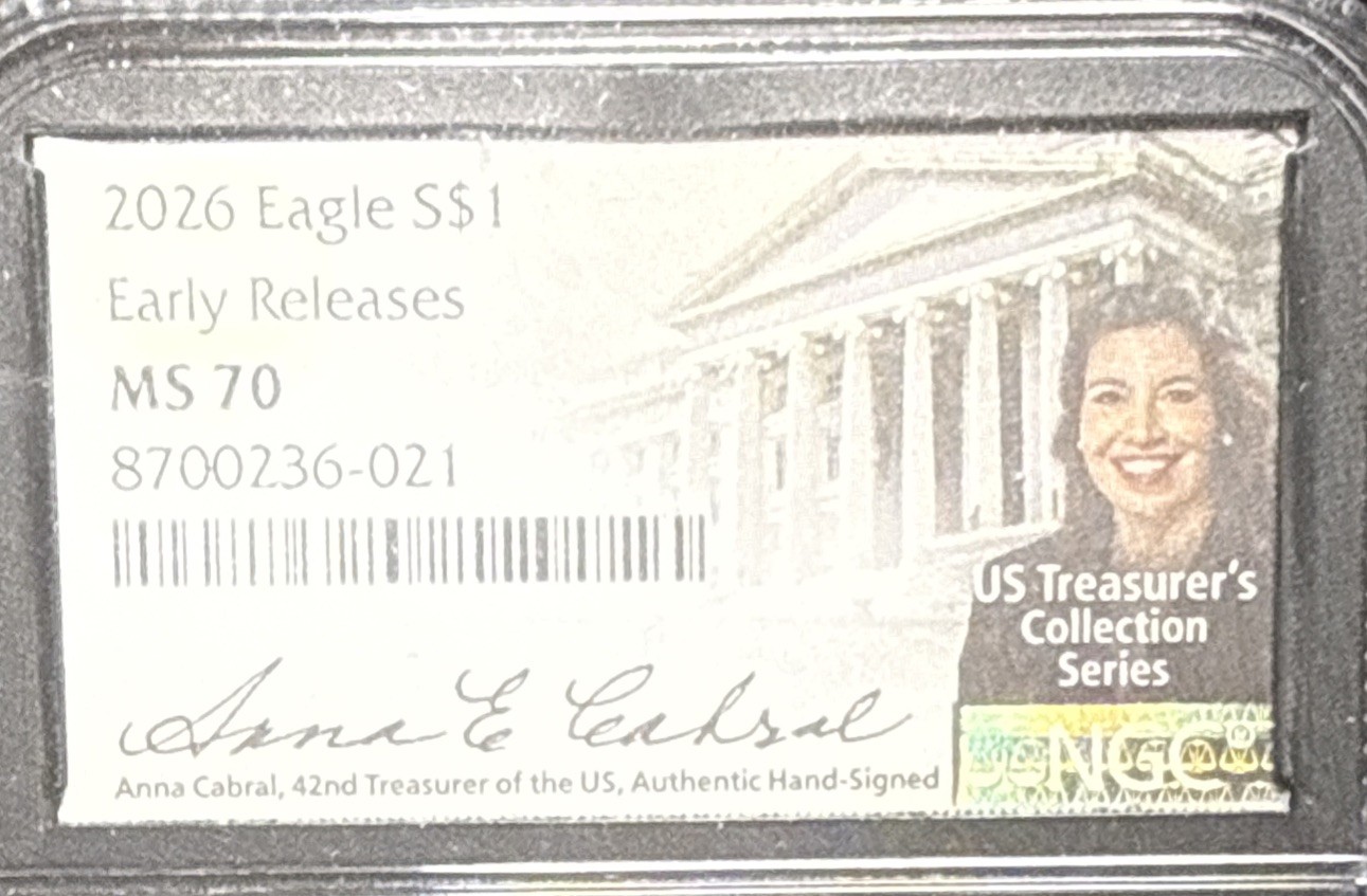 2026 Silver Eagle NGC MS70 Anna Cabral Signed