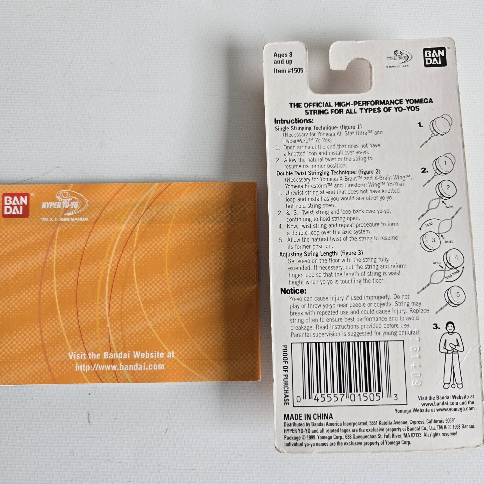 Yomega Yo-Yo 5 Official Replacement Strings & Extreme Trick Book Vintage Bandai