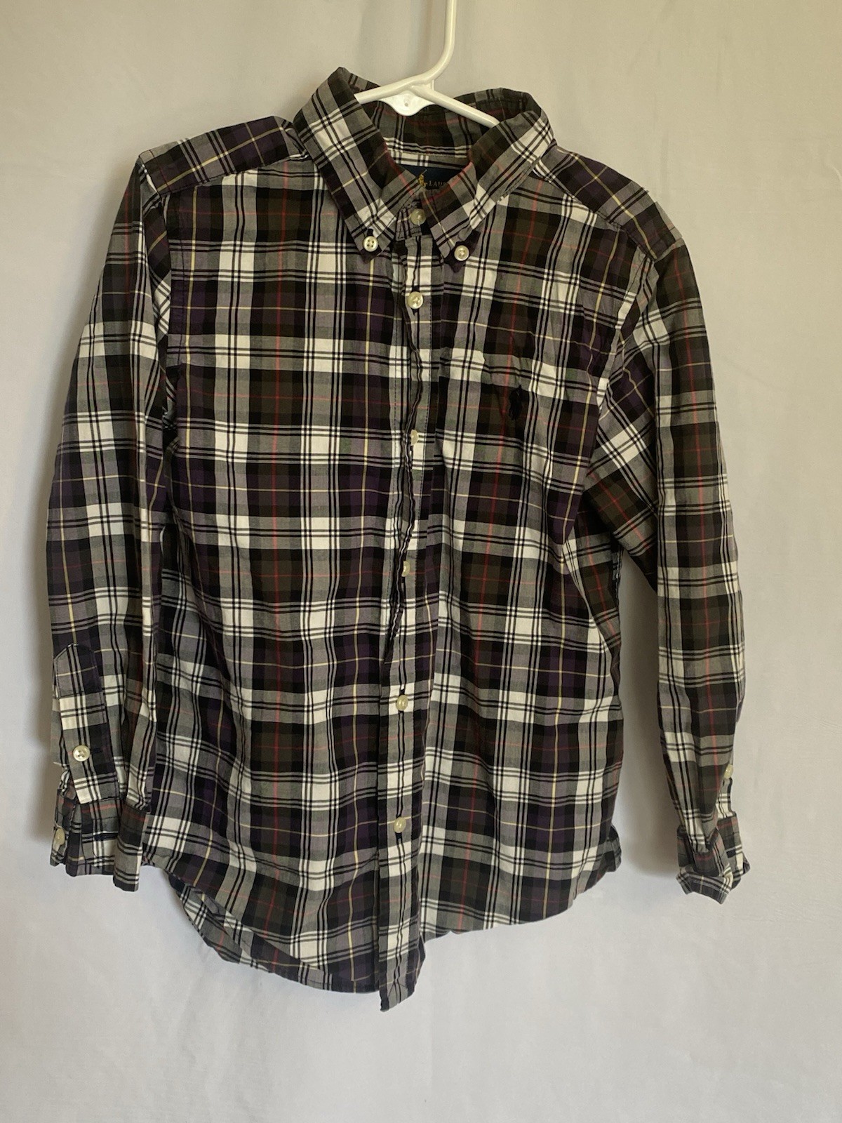 Ralph Lauren Youth Plaid Button-Down Shirt Long Sleeve size 6