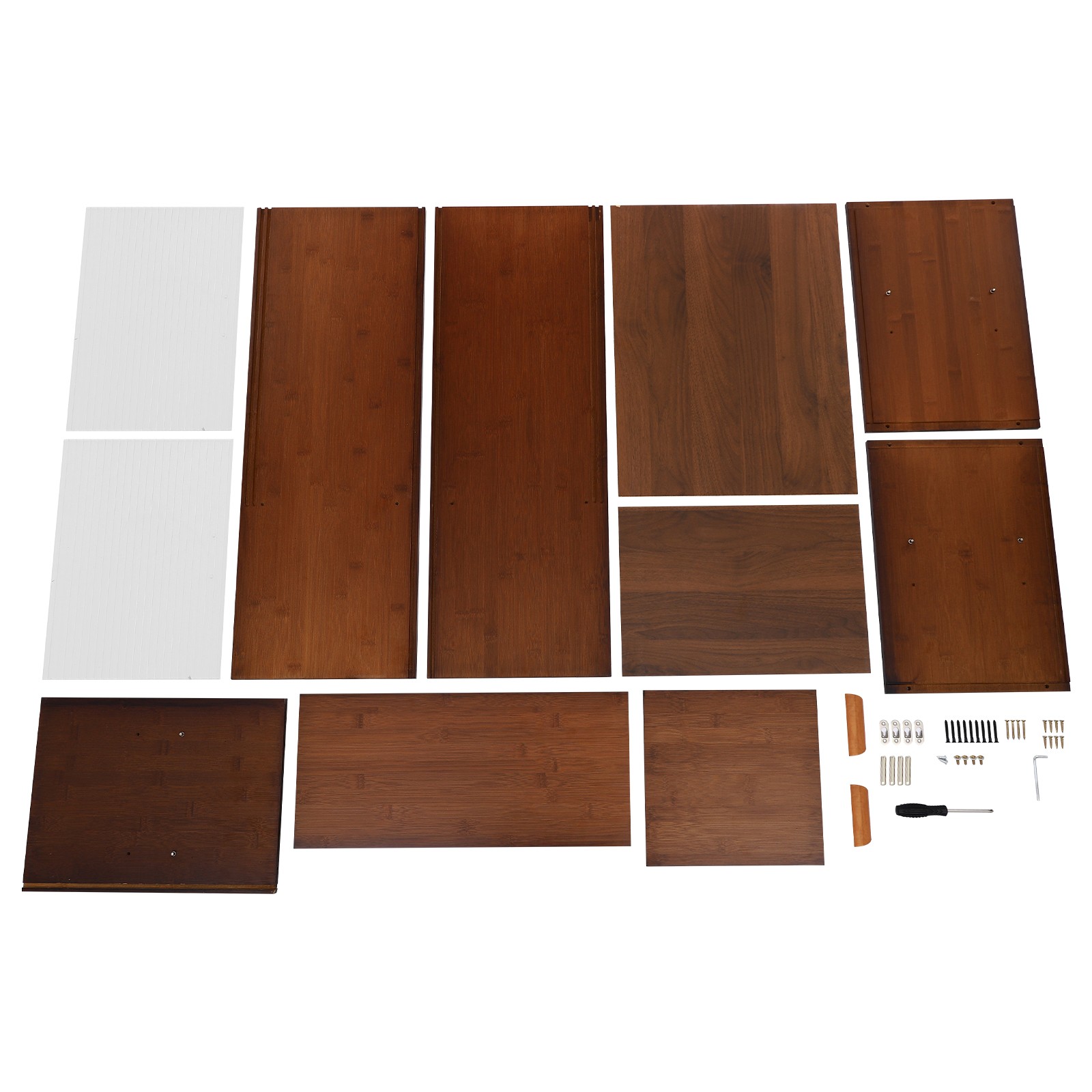 2 Tier Modern Walnut Cupboard, Plate/Cup Storage Cabinet, Kitchen Pantry Cabinet