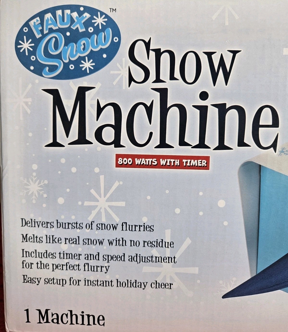 NEW NIB Gemmy FAUX SNOW  Snow Machine Fake Snow Machine 800W with Timer