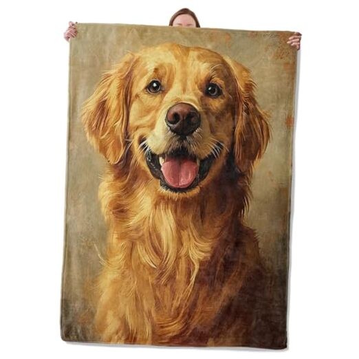 Golden Retriever Theme Blanket Gifts for Women Girls, Soft Warm Lightweight