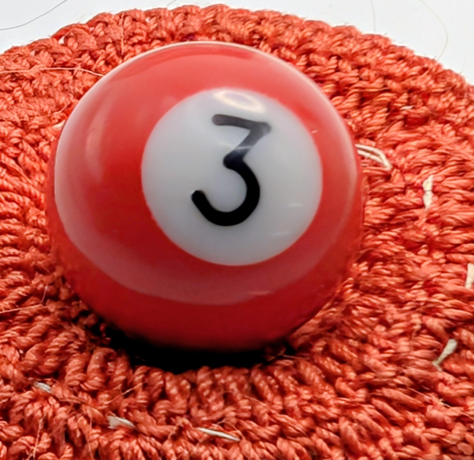 Vintage Miniature Pool Ball 3 Red 1.25” Replacement Tabletop Billiard Ball 1...