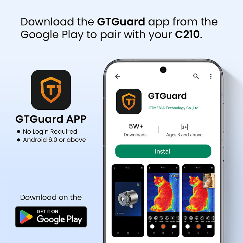 GTGUARD C210 Smartphone Thermal Camera for Android 512x384 AI Super Resolution