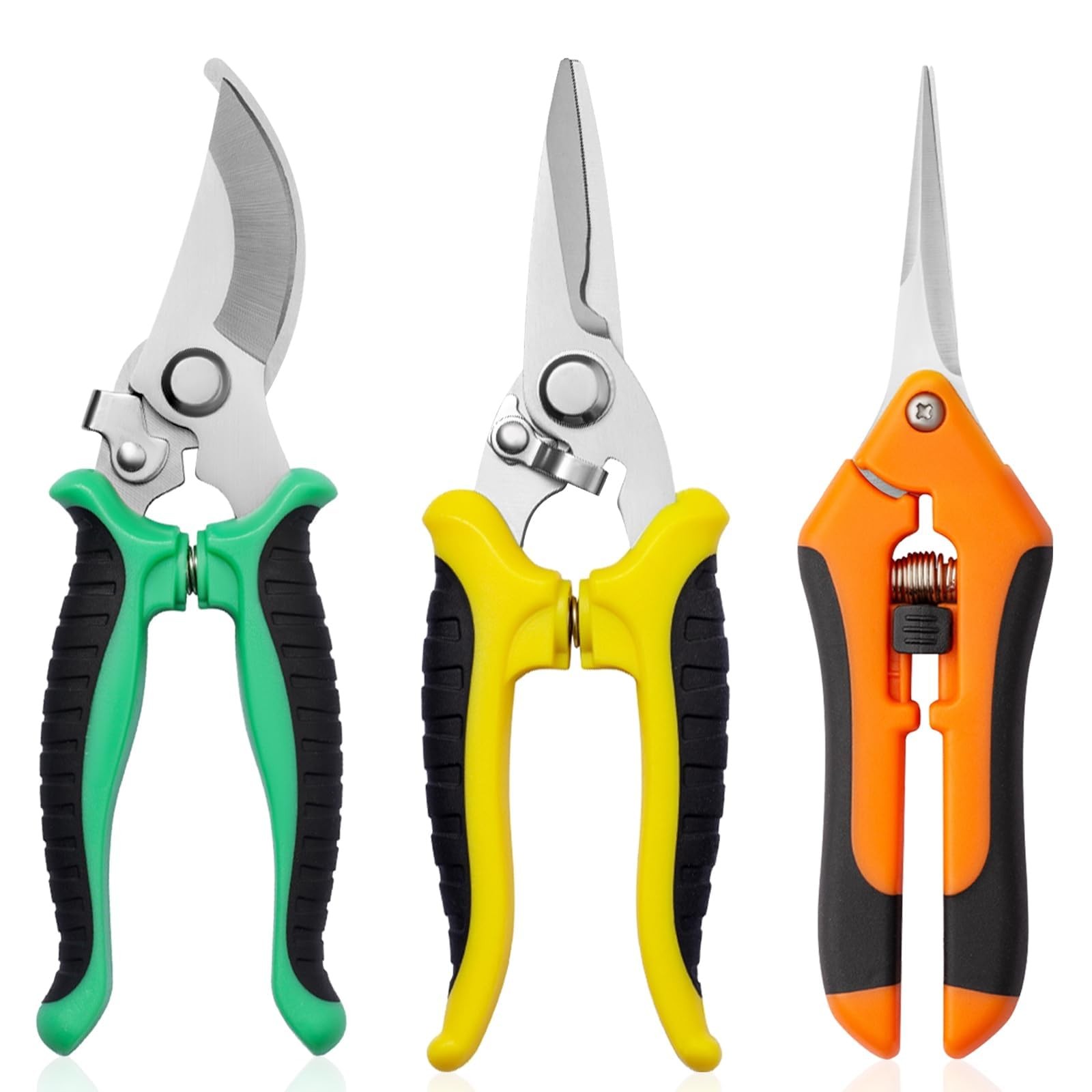 Garden Pruning Shears 3 Pack Gardening Scissors Multicolor