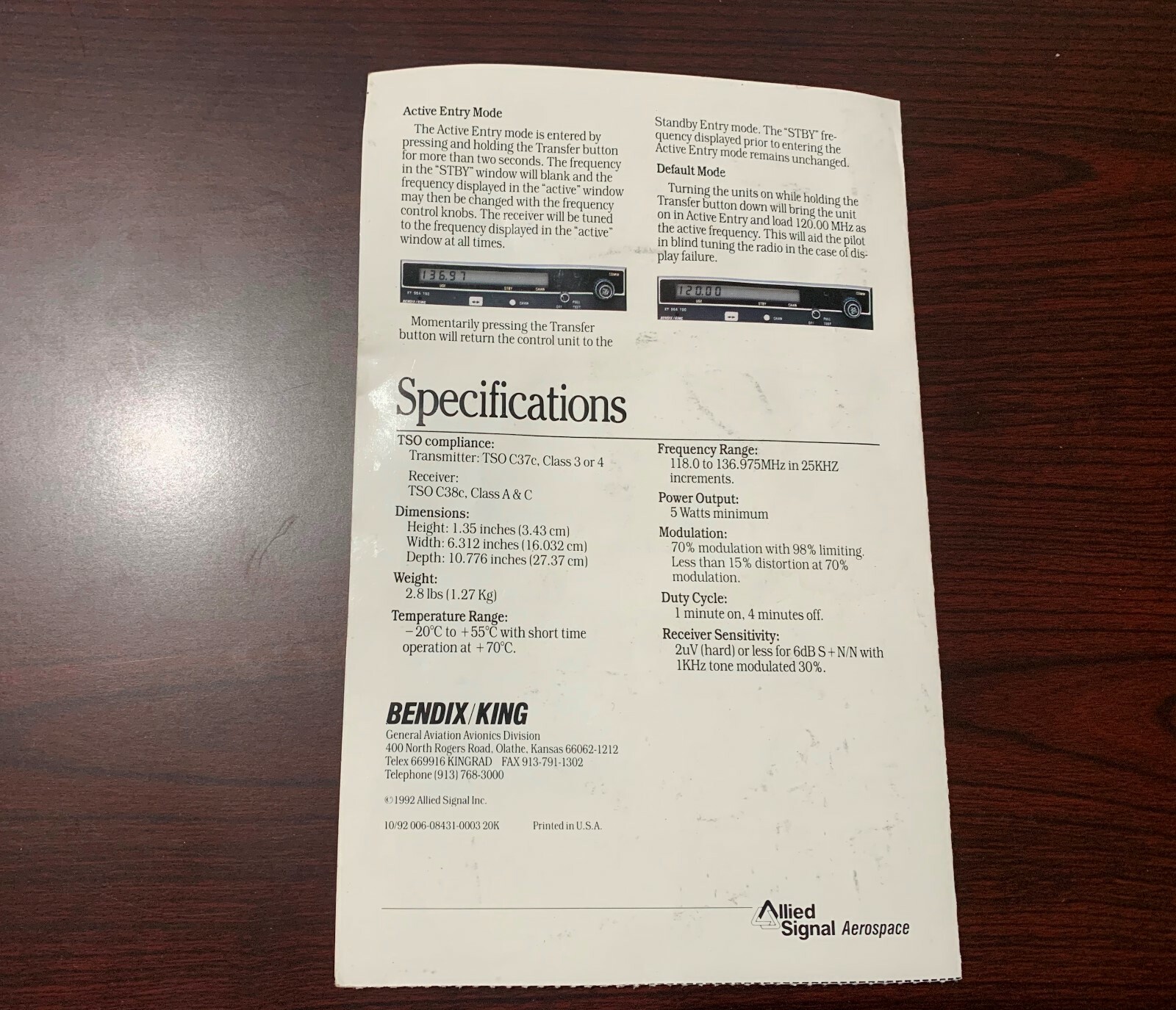 King KY 96A & KY 97 pilots guide