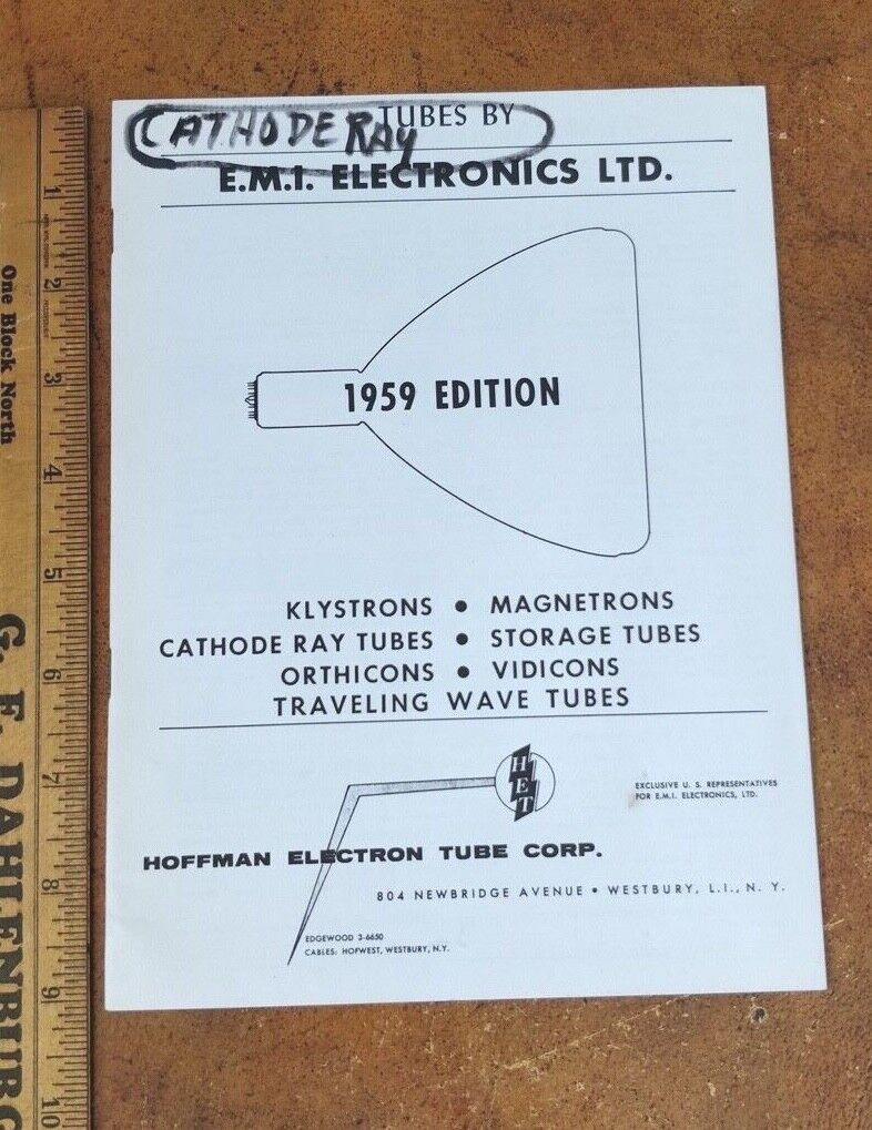 1959 ~ Hoffman Electron Tube Corp ~ Cathode Ray Tubes Klystrons Magnetrons