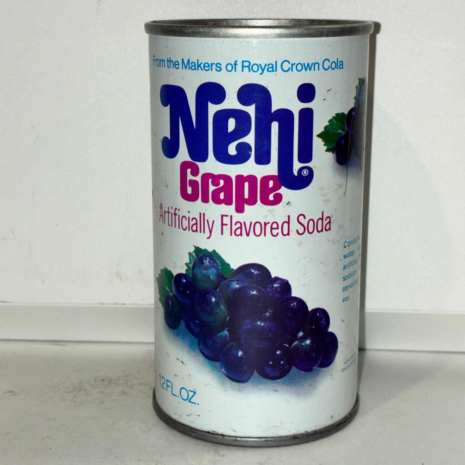 1970's Nehi Grape Soda can, straight steel