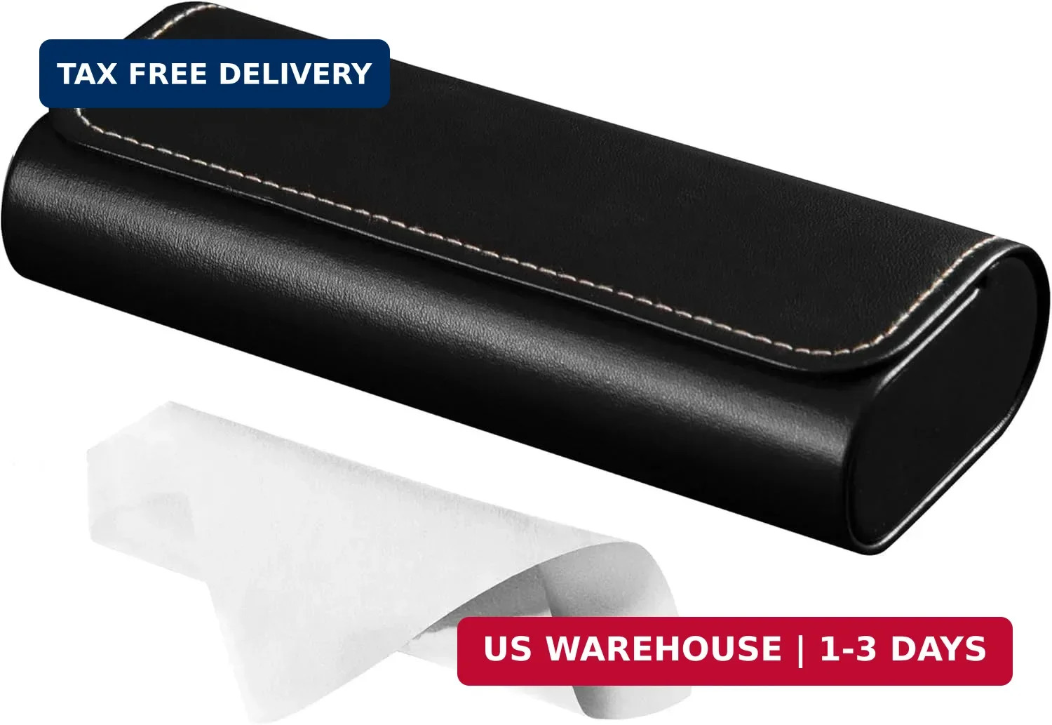 RayLove Hard Shell Glasses Case, Lightweight Leather Eyeglass Case, Travel-Frien
