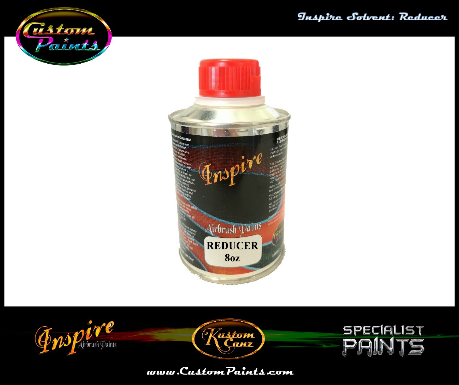 Inspire REDUCER 8oz (Solvent) AIRBRUSH PAINT, CUSTOM PAINT, THINNER, HOK,