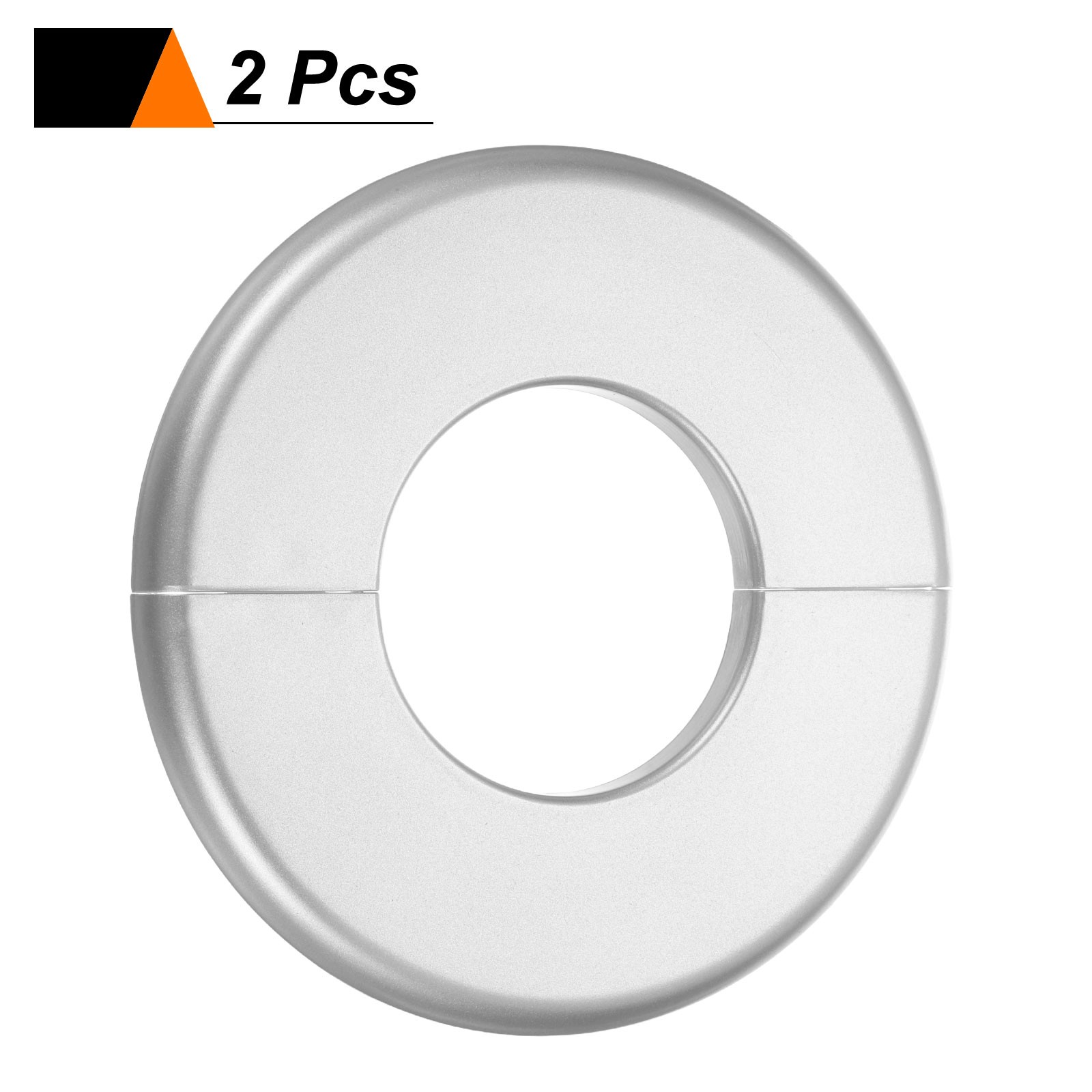 2pcs Wall Split Flange 51mm/2" Self-Adhesive Plumbing Cover Plates, Silver