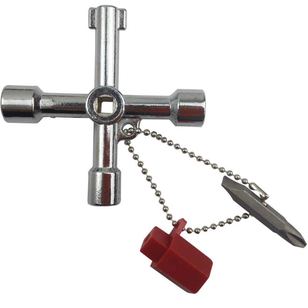 Lipfer 4 Way Universal Utility Plumbers Key One Size, Style 1