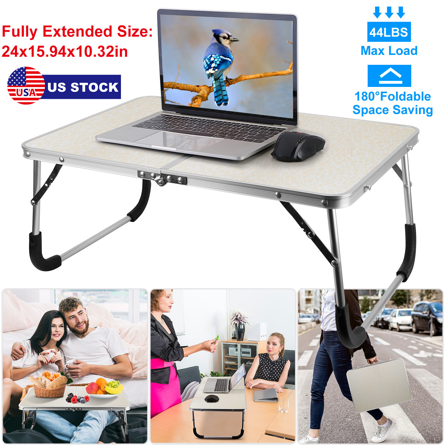 Portable Laptop Notebook Table Foldable Stand Sofa Bed Lap Tray Computer Desk