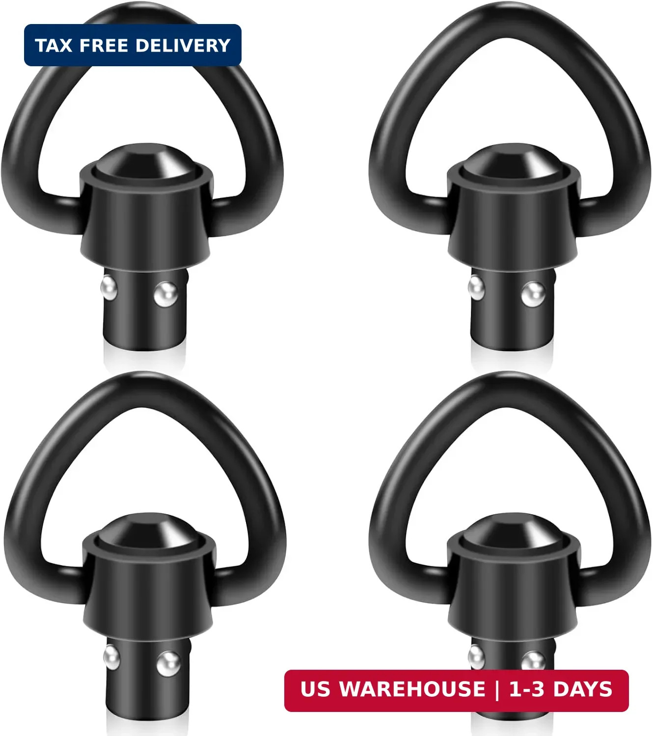 4 Pcs QD Sling Swivels, Picatinny QD Sling Mounts, 1.25" or 1" Push Button Quick